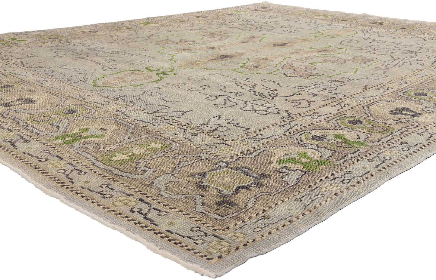 9 x 12 Modern Gray Turkish Oushak Rug 52237