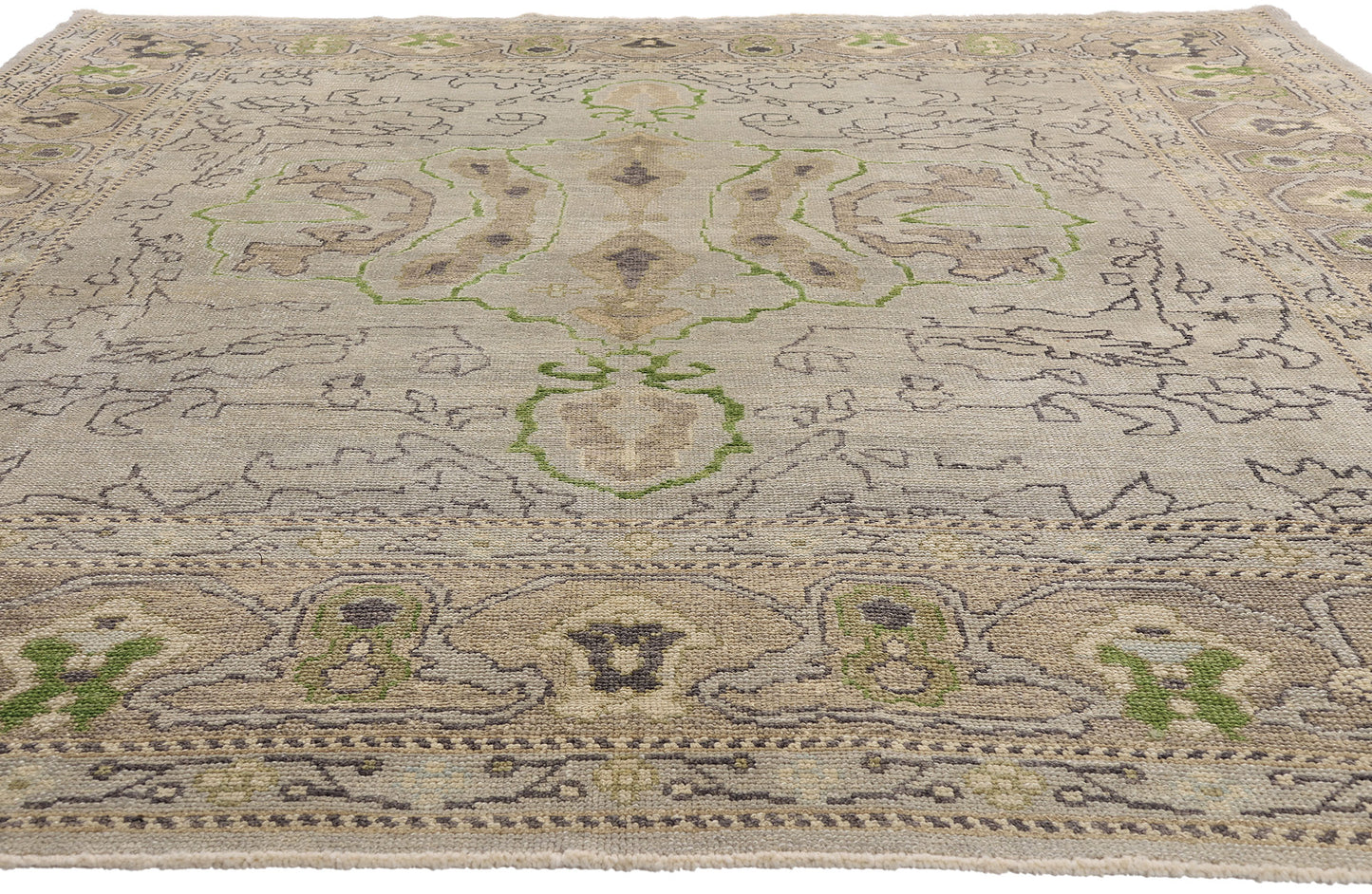 9 x 12 Modern Gray Turkish Oushak Rug 52237