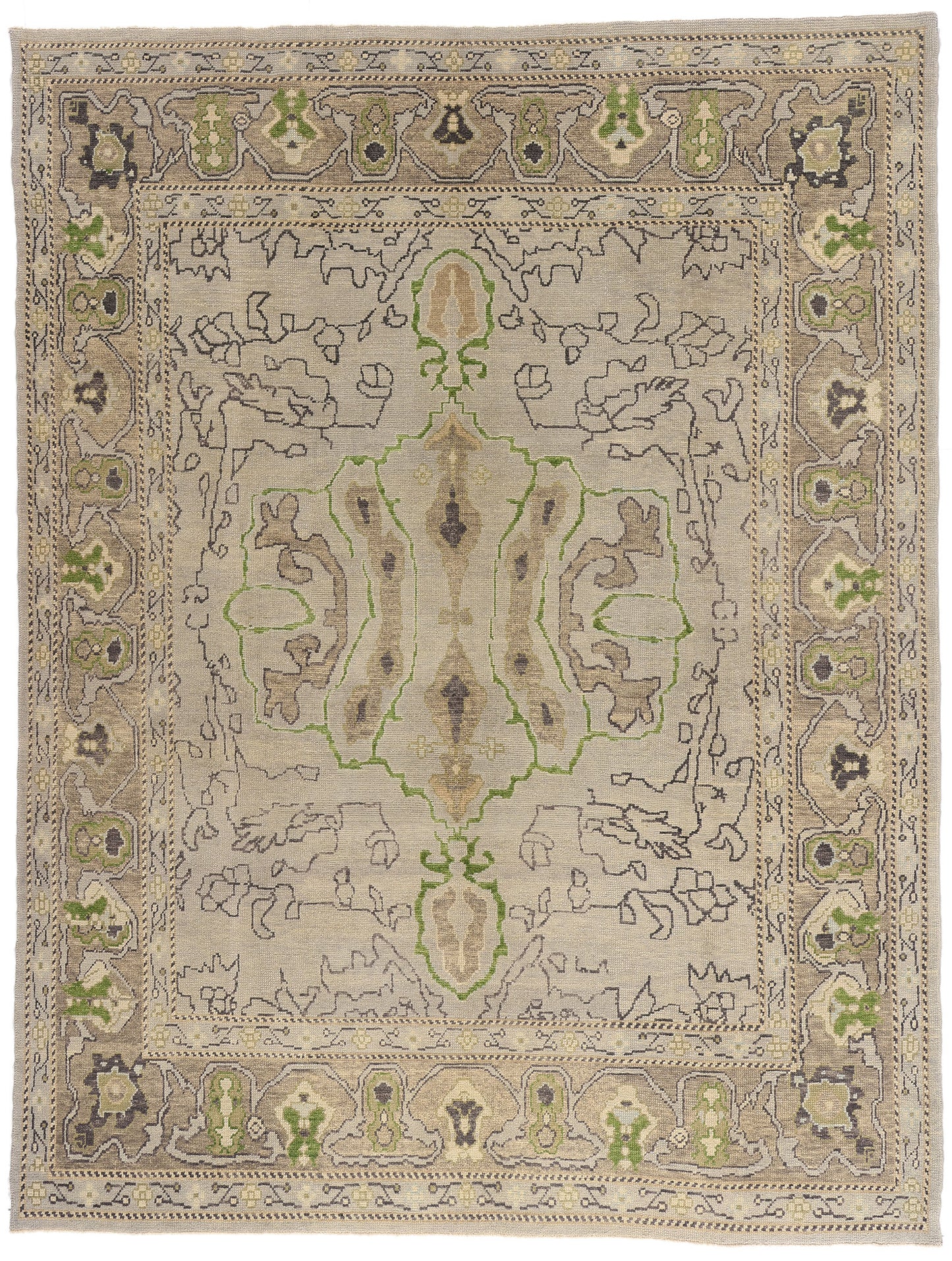 9 x 12 Modern Gray Turkish Oushak Rug 52237