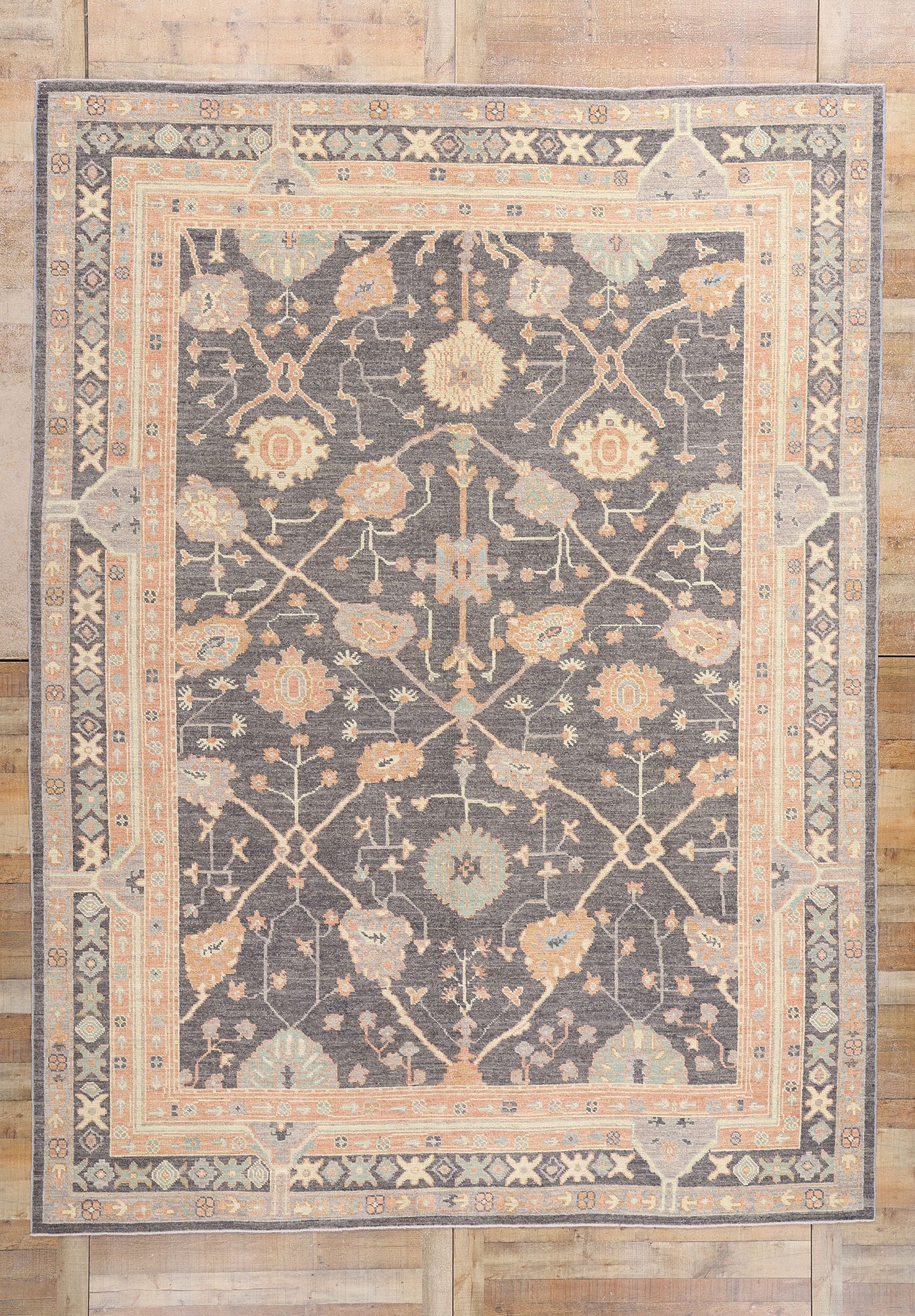 9 x 13 Modern Turkish Oushak Rug 79113