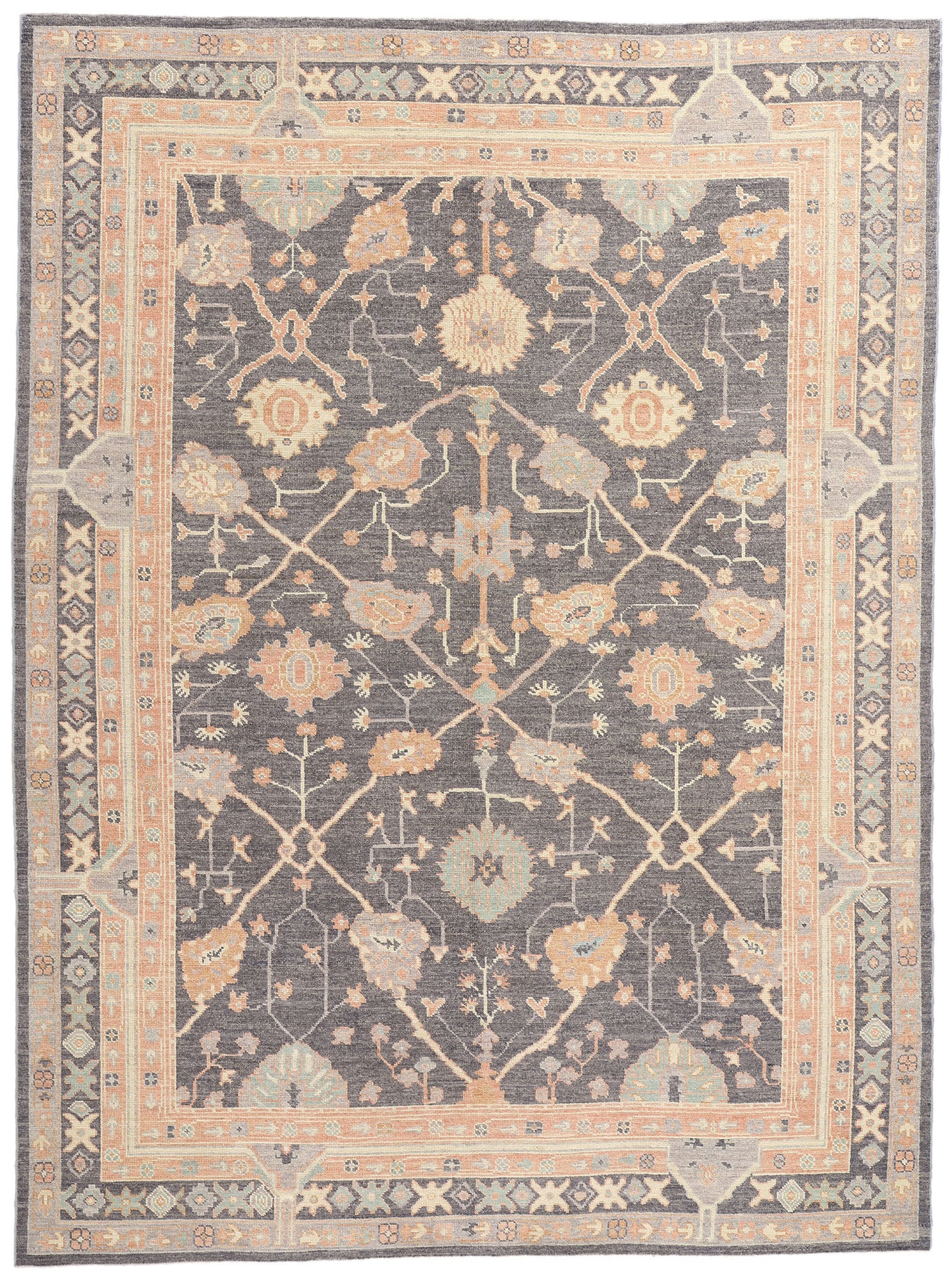 9 x 13 Modern Turkish Oushak Rug 79113
