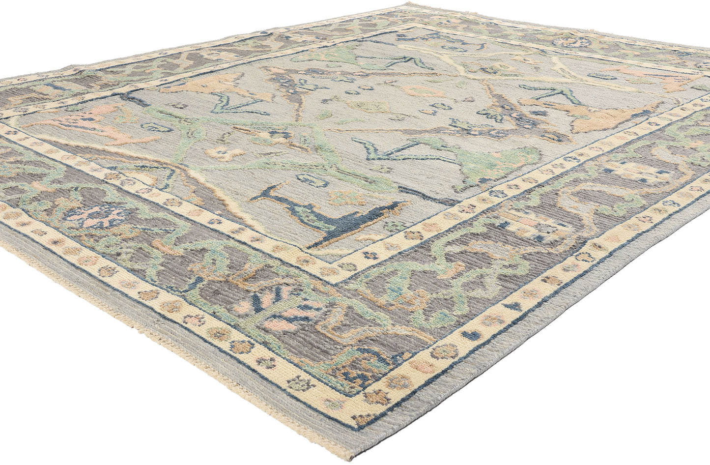 8 x 10 Modern Gray Oushak Soumak Rug 81150