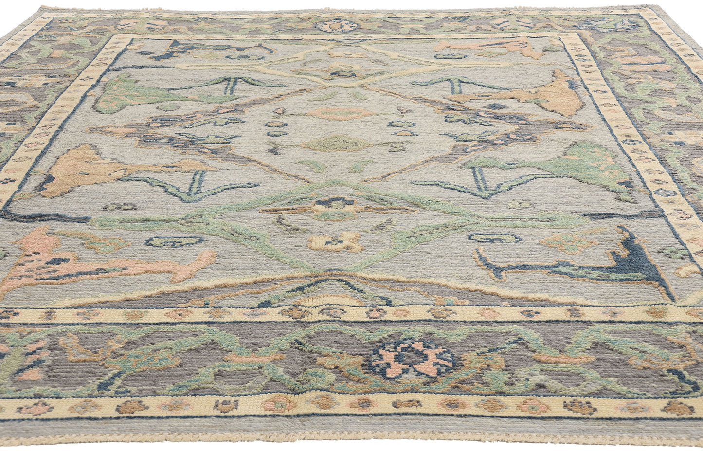 8 x 10 Modern Gray Oushak Soumak Rug 81150