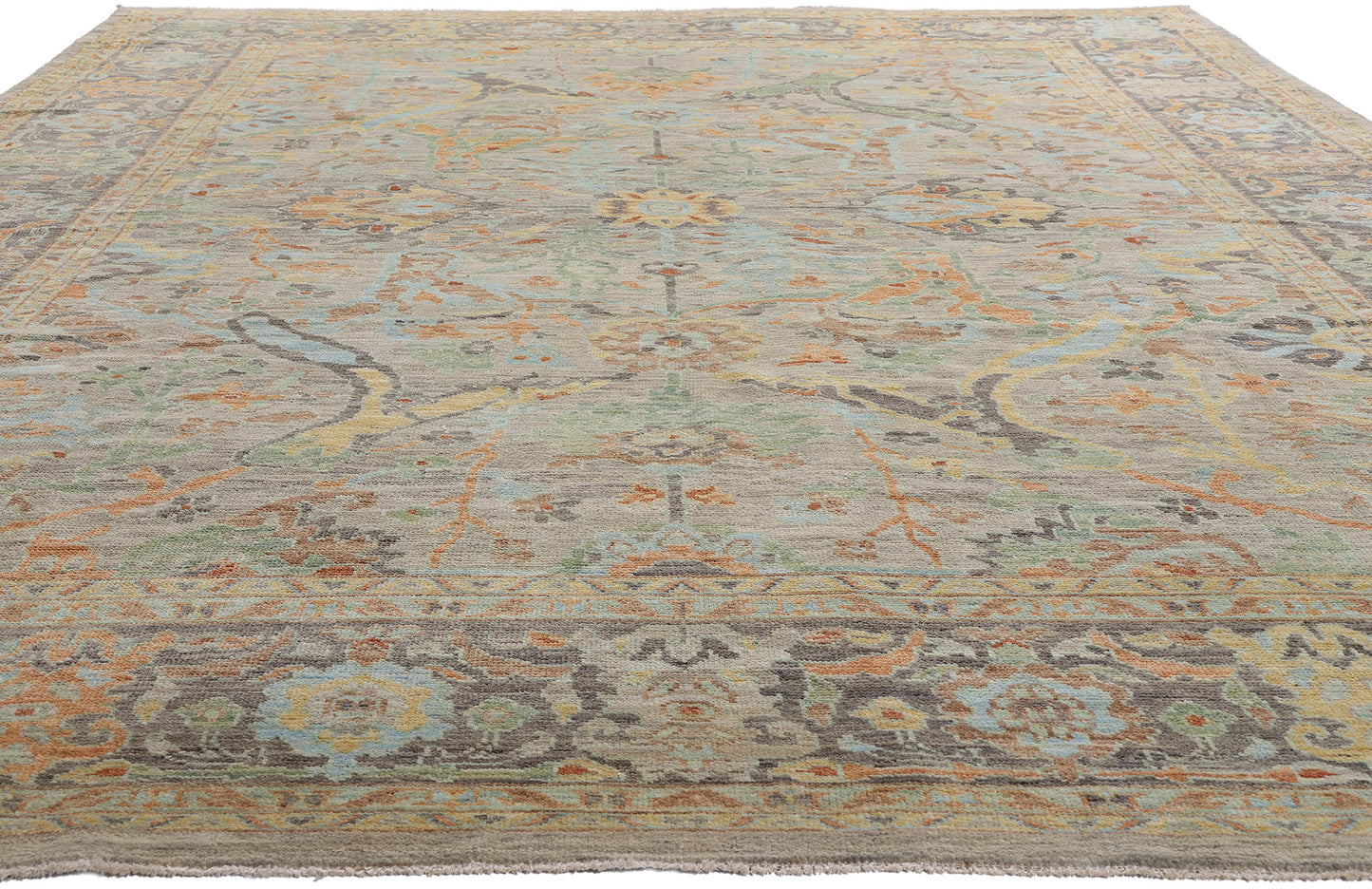 10 x 14 Gray Modern Pakistani Sultanabad Rug 81170