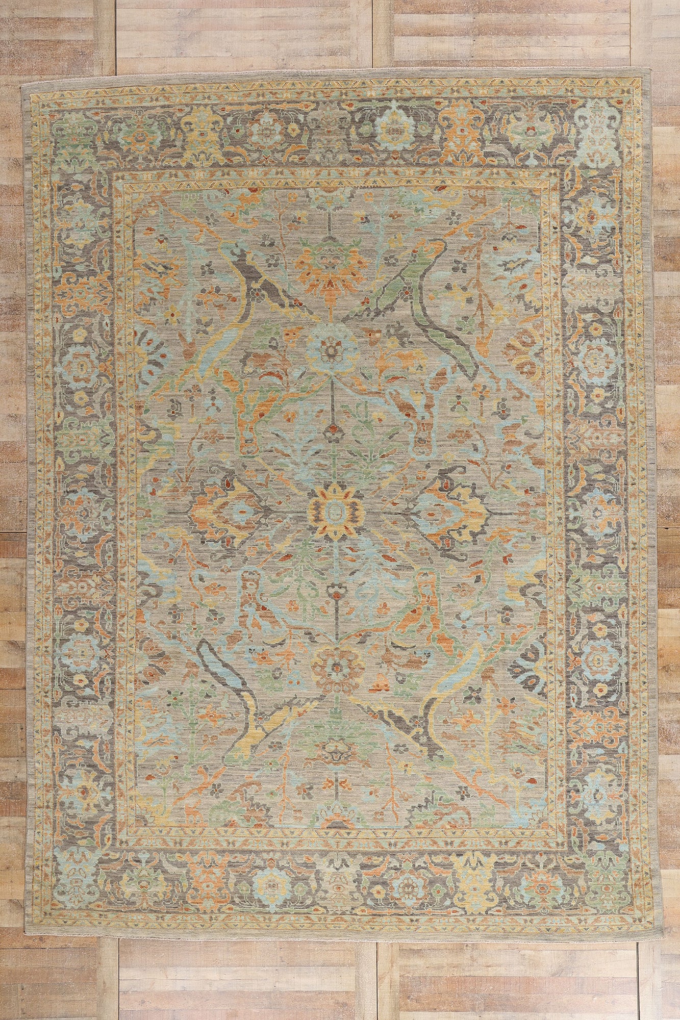10 x 14 Gray Modern Pakistani Sultanabad Rug 81170