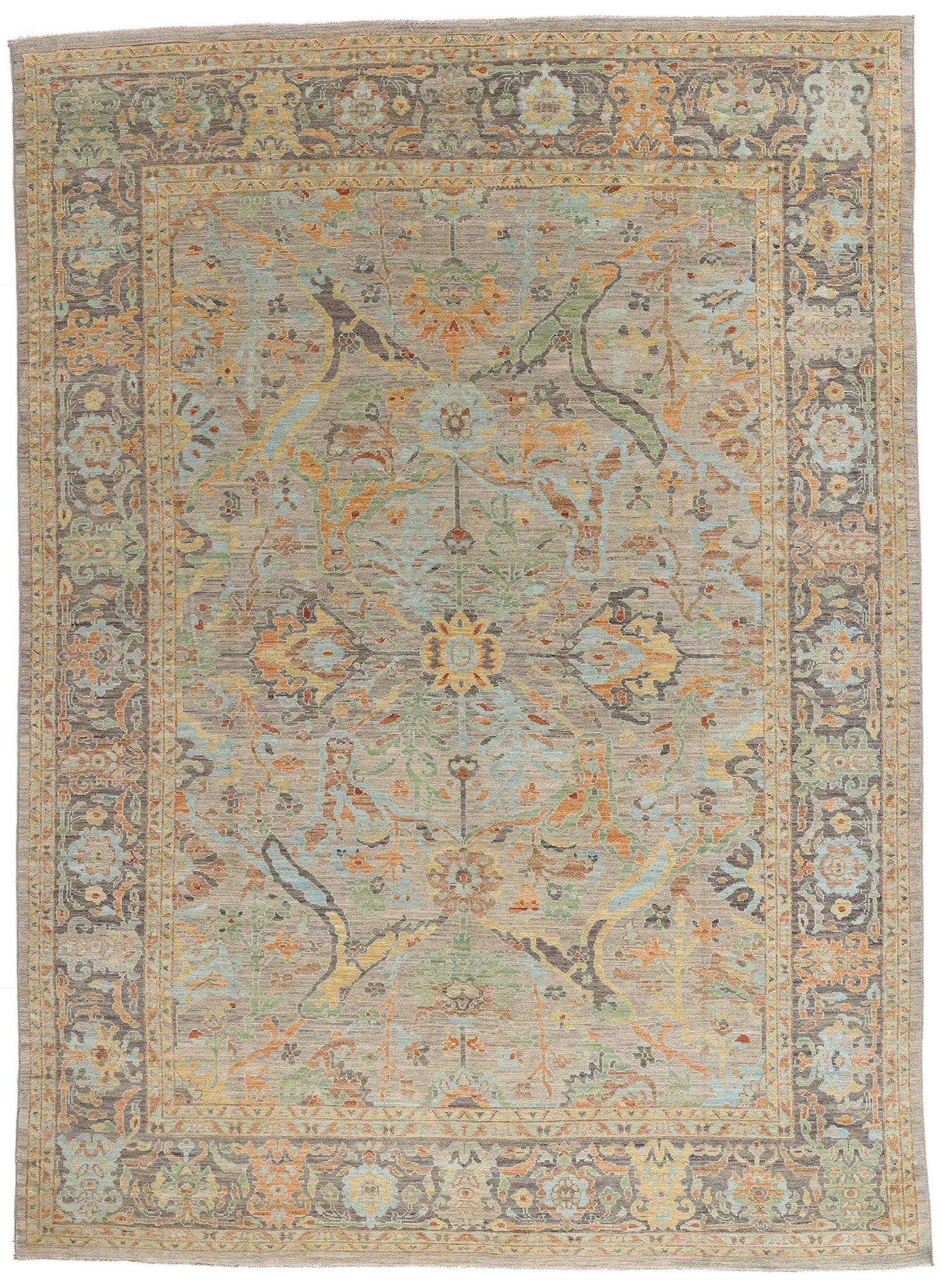 10 x 14 Gray Modern Pakistani Sultanabad Rug 81170