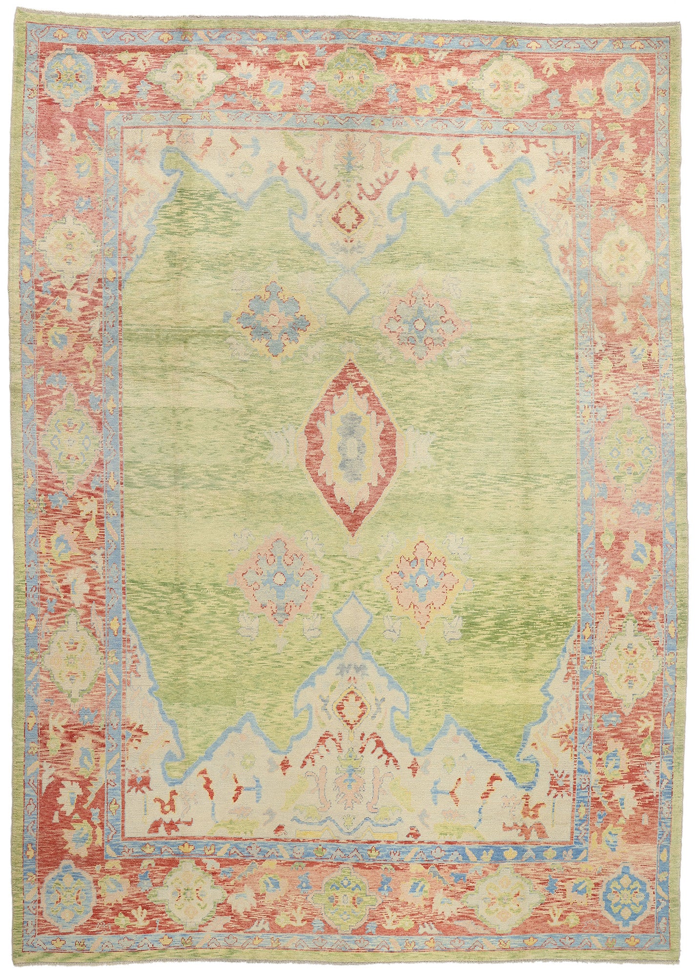 11 x 16 Modern Green Turkish Oushak Rug 53976