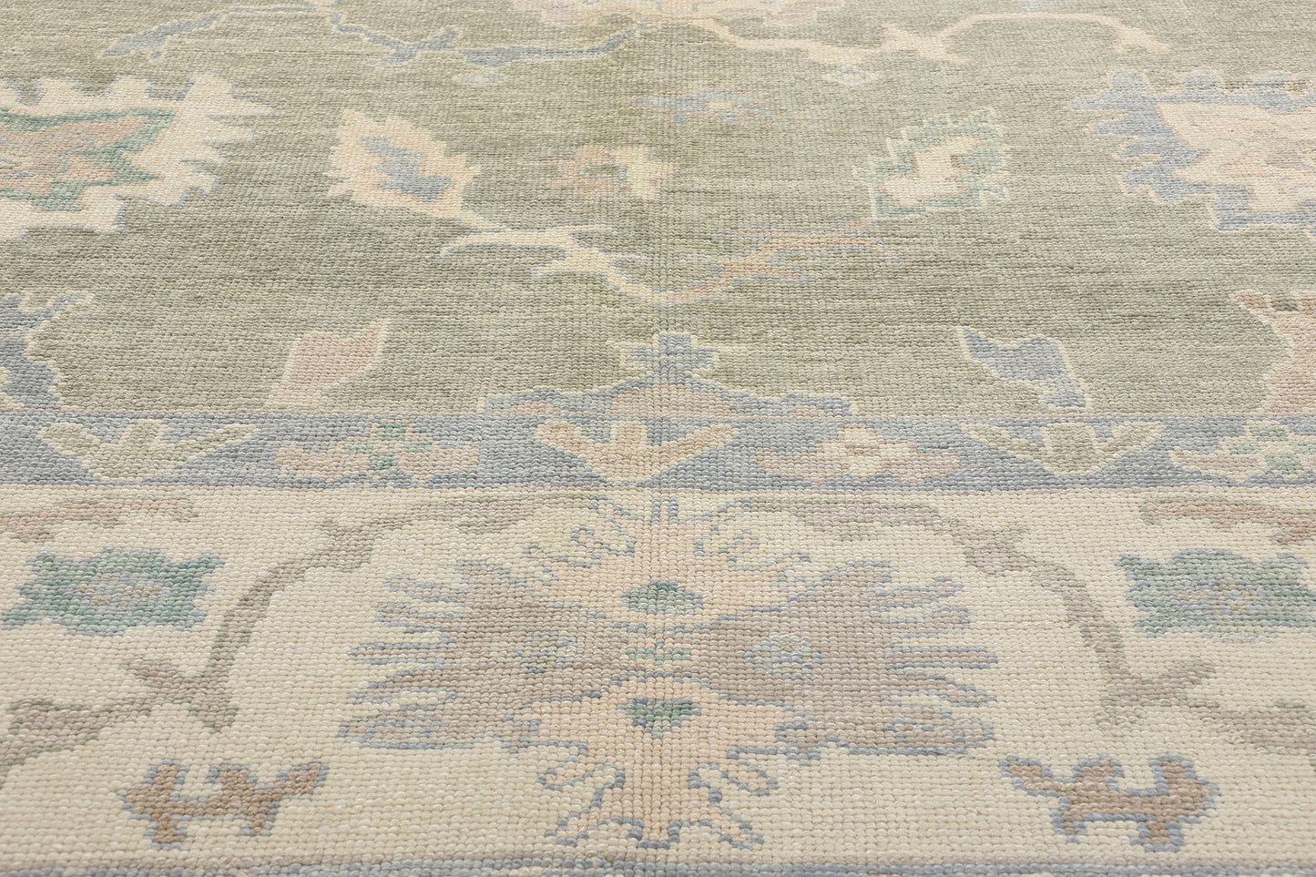 11 x 16 Modern Green Turkish Oushak Rug 53988