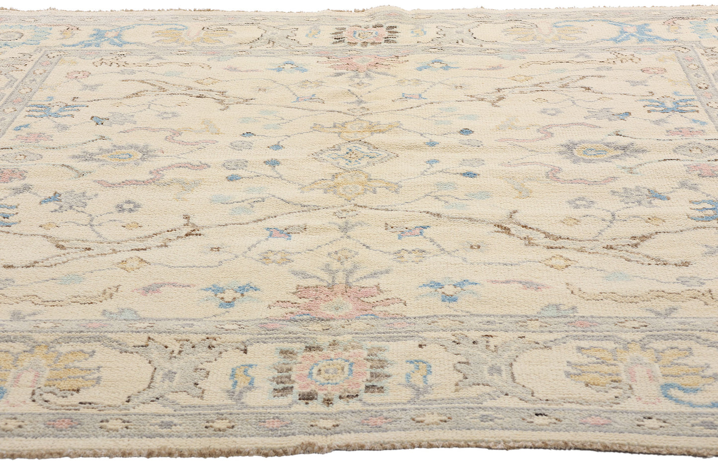 6 x 6 Modern Ivory Oushak Rug 79196