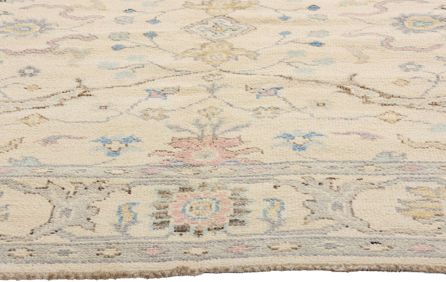 6 x 6 Modern Ivory Oushak Rug 79196