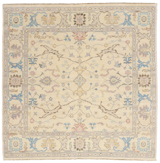 6 x 6 Modern Ivory Oushak Rug 79196