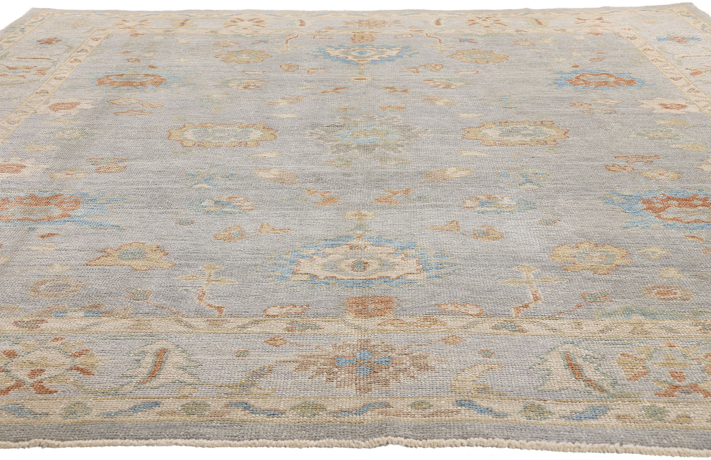 9 x 12 Light Blue Modern Turkish Oushak Rug 53431