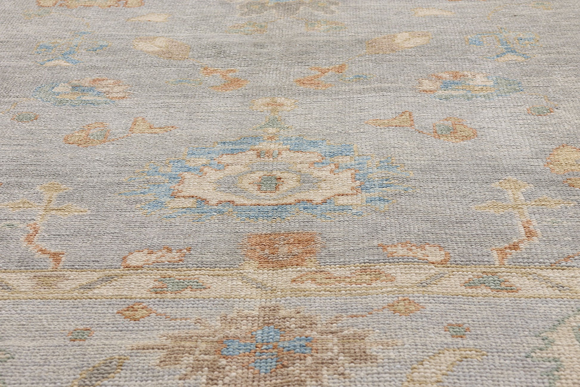 9 x 12 Light Blue Modern Turkish Oushak Rug 53431