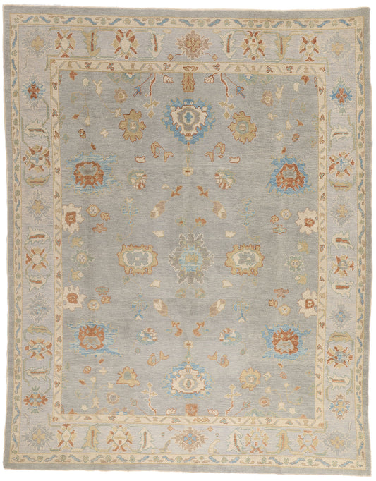 9 x 12 Light Blue Modern Turkish Oushak Rug 53431