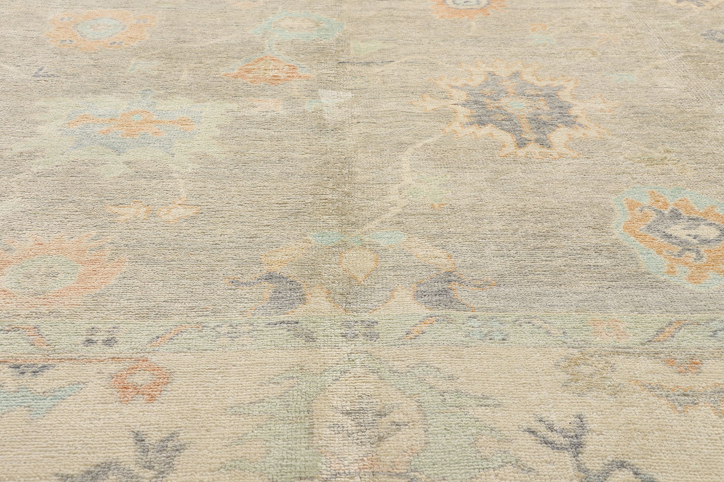 10 x 14 Modern Light Gray Turkish Oushak Rug 54004