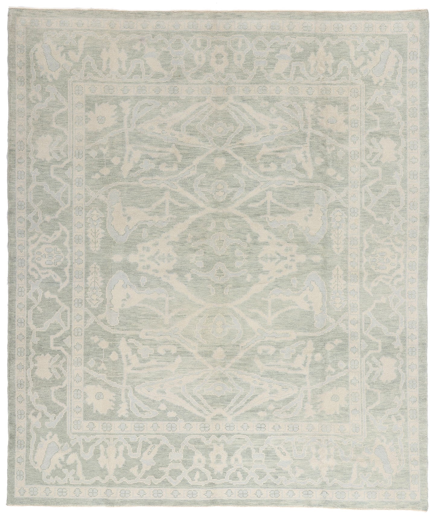 8 x 10 Modern Light Green Turkish Oushak Rug 54005
