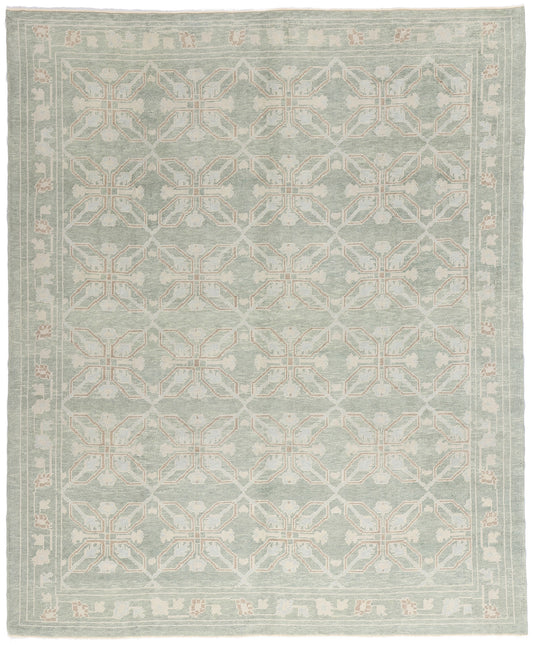 8 x 10 Light Green Turkish Oushak Rug 54006