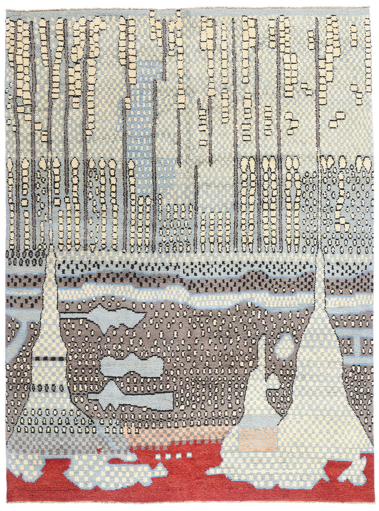 10 x 14 - Blue Pakistani Moroccan Rug - 80644