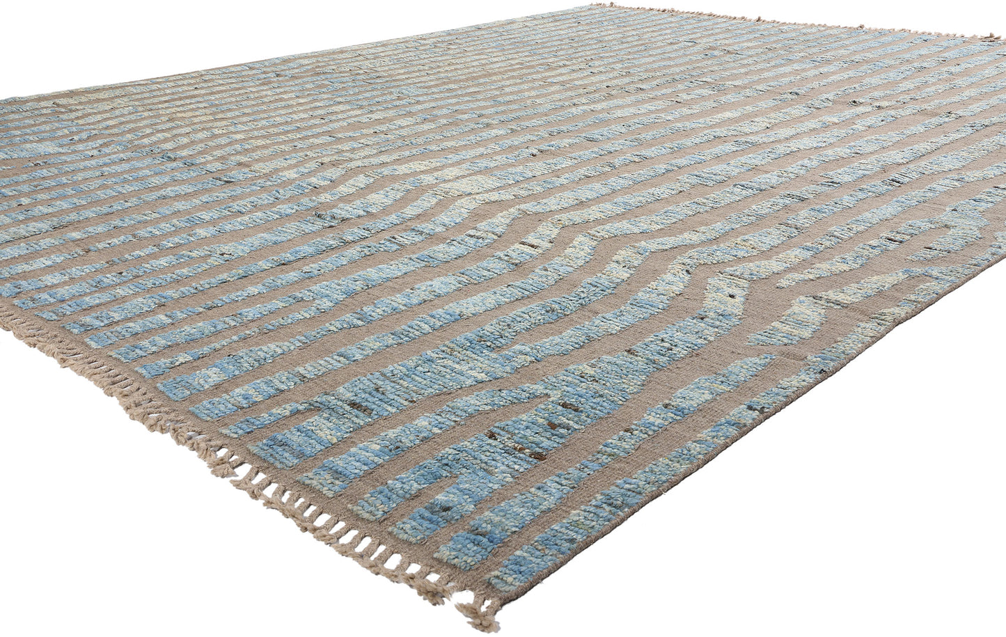 12 x 15 Modern Sculpted Waves Moroccan Rug 81154