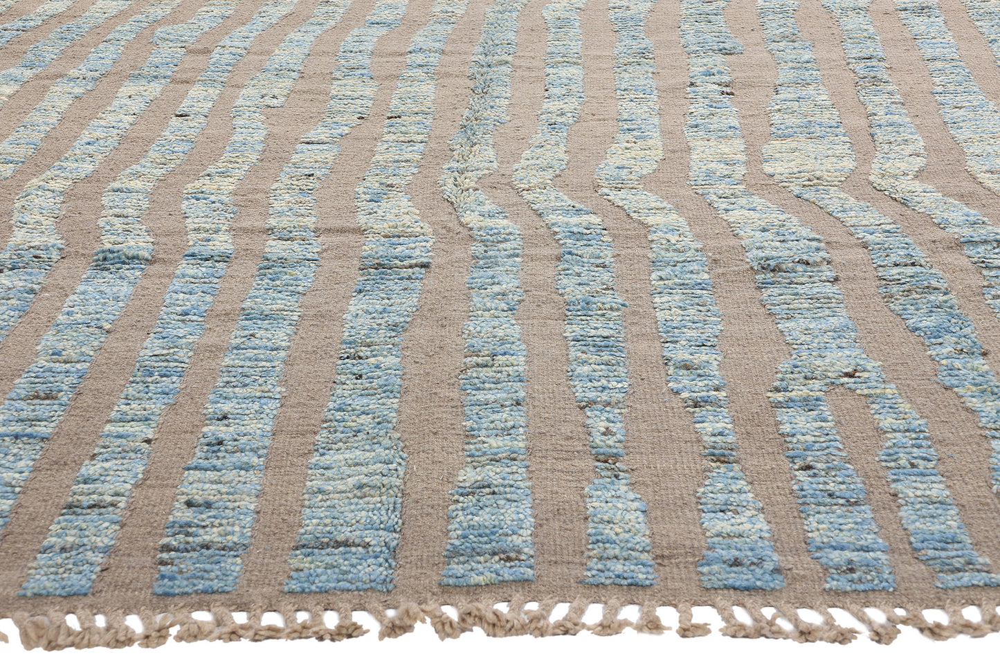 12 x 15 Modern Sculpted Waves Moroccan Rug 81154
