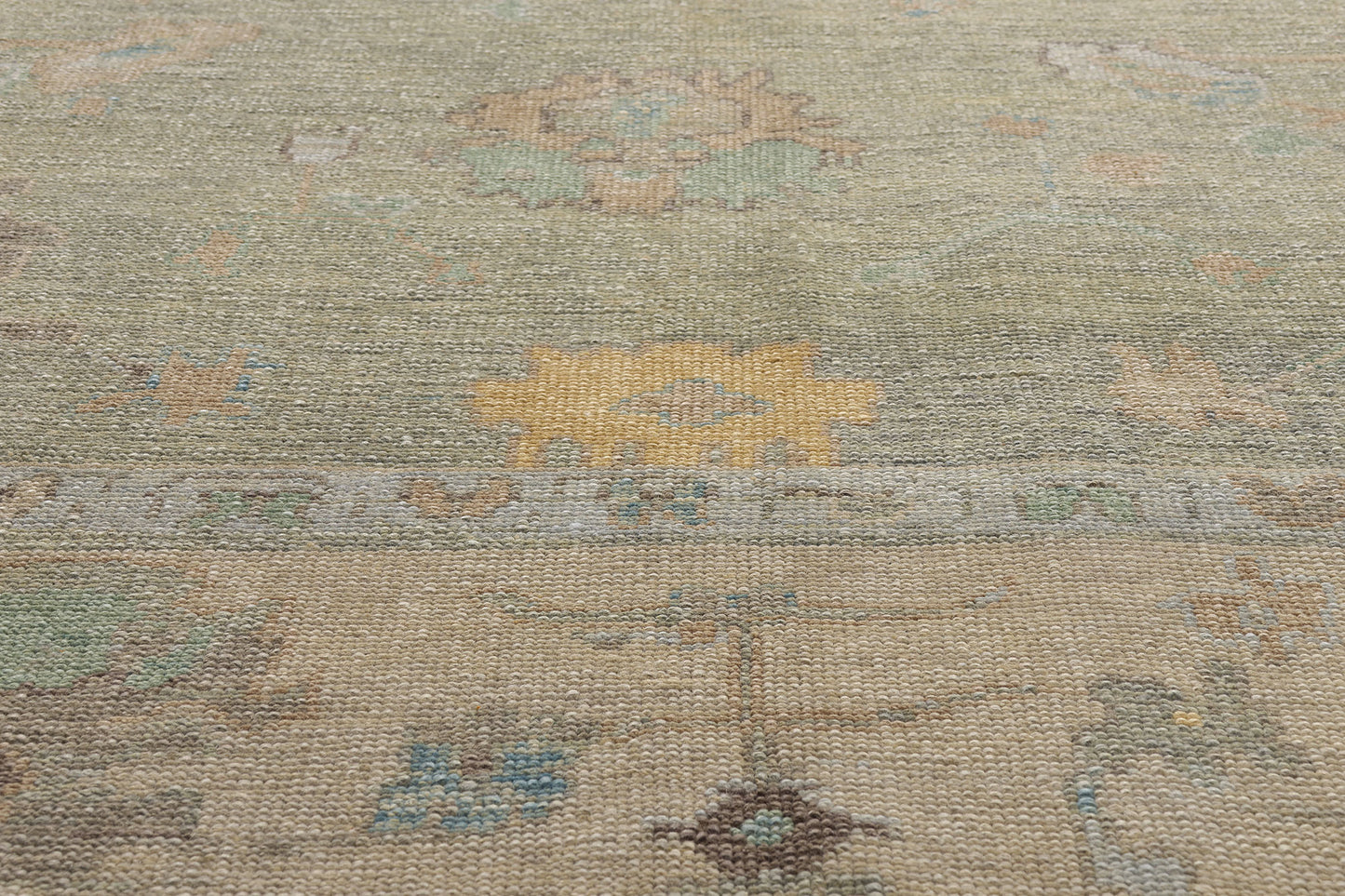 9 x 12 Light Green Modern Turkish Oushak Rug 53407