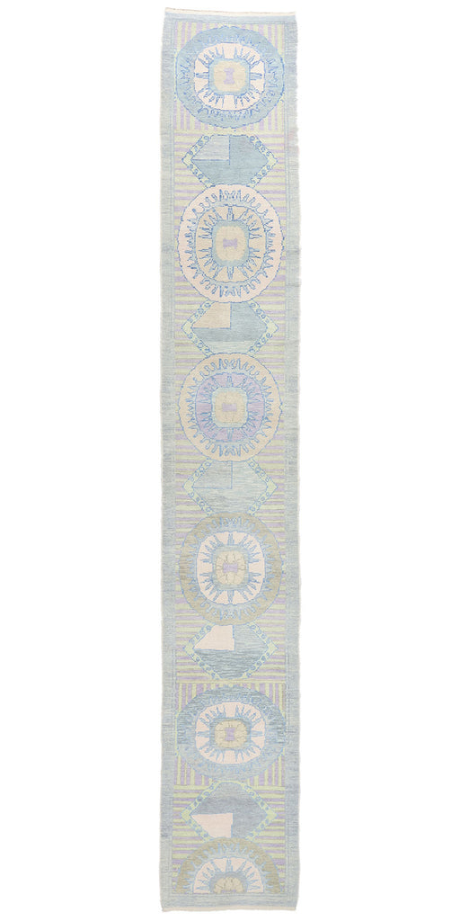 3 x 19 Modern Sunburst Turkish Oushak Rug 53971