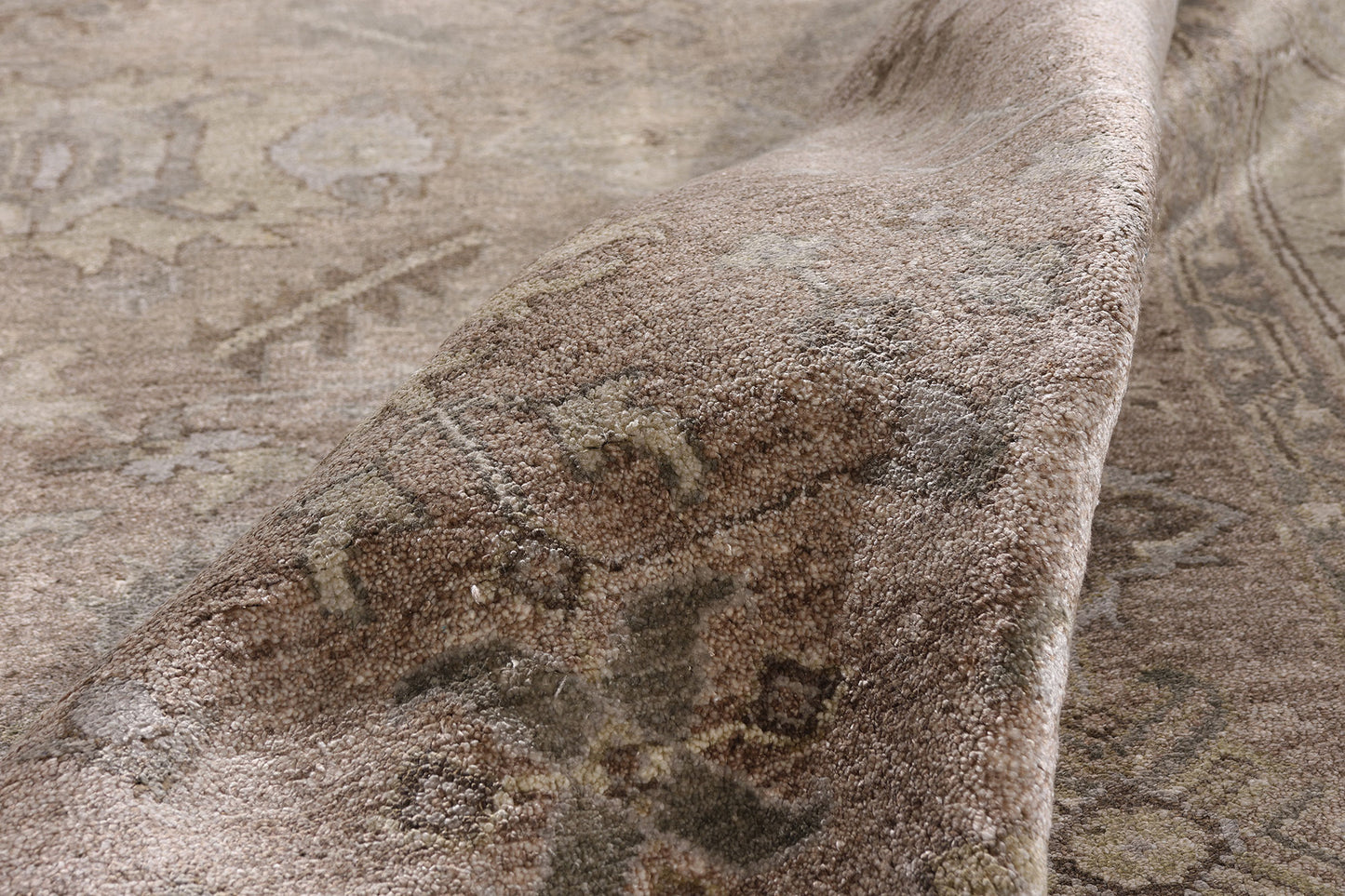 9 x 12 Taupe Modern Indian Oushak Rug 30026