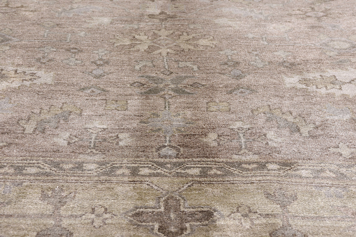 9 x 12 Taupe Modern Indian Oushak Rug 30026