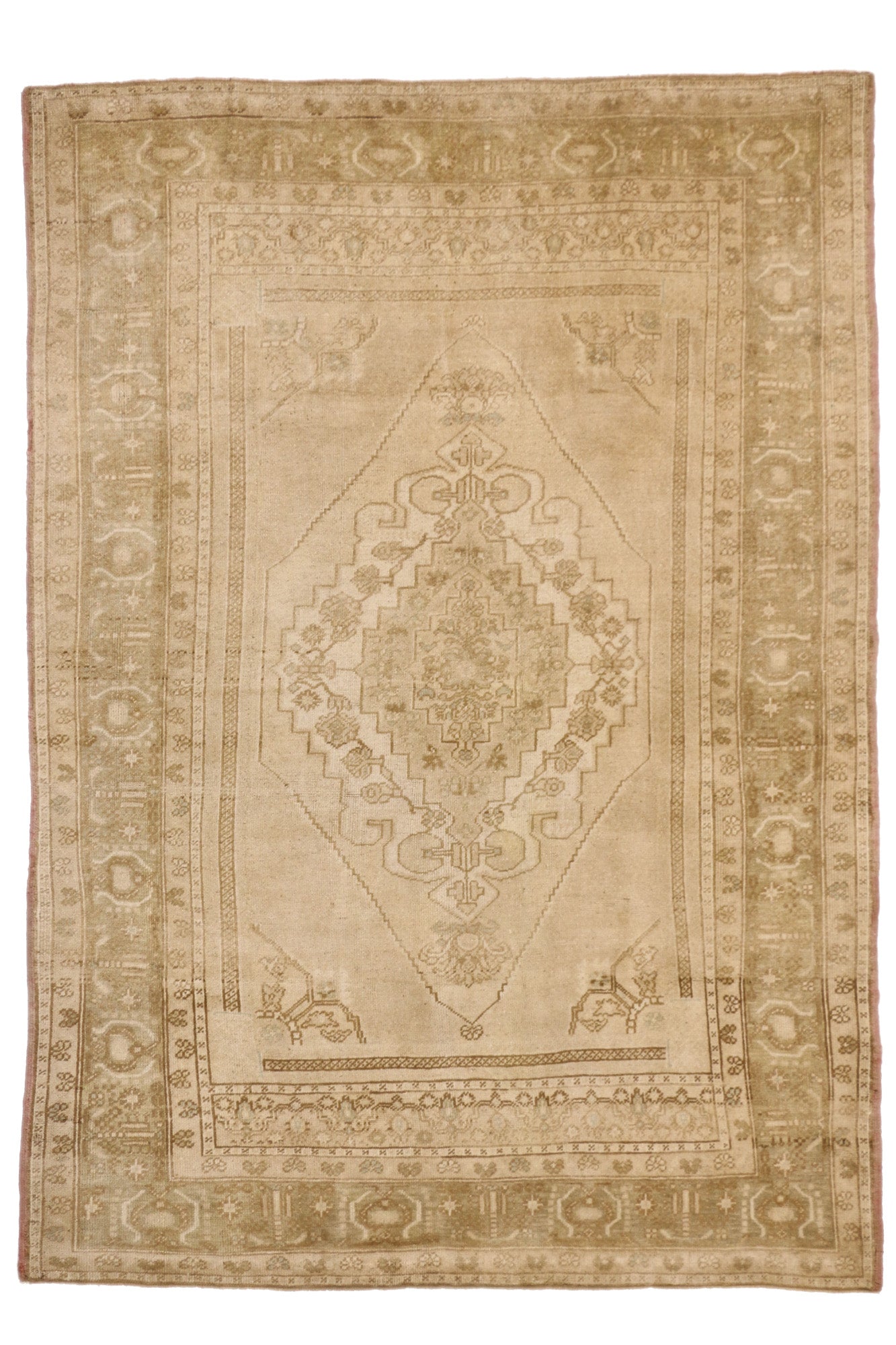 6 x 8 Vintage Turkish Oushak Rug 52182
