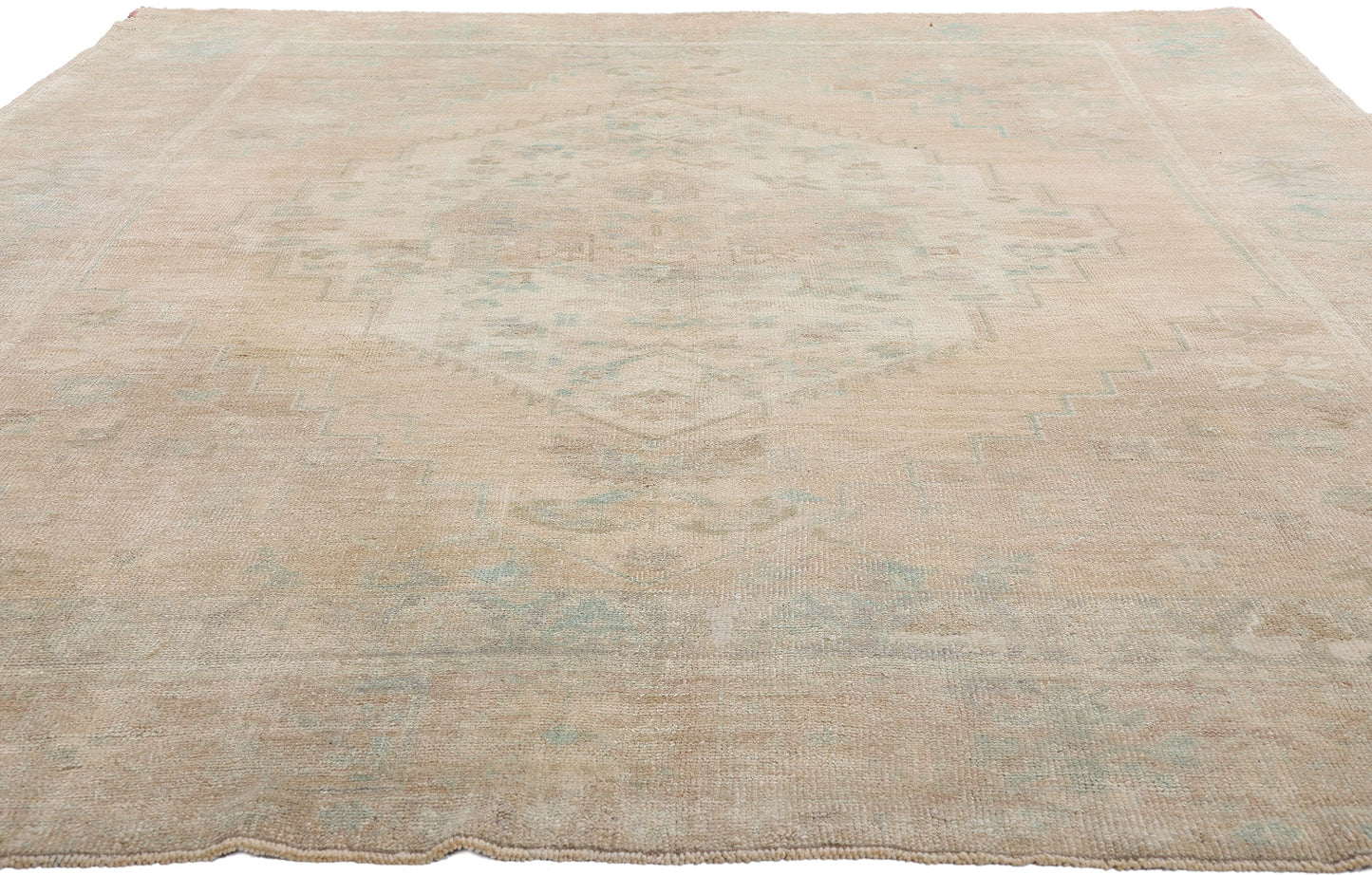 8 x 10 Vintage Muted Turkish Oushak Rug 53994