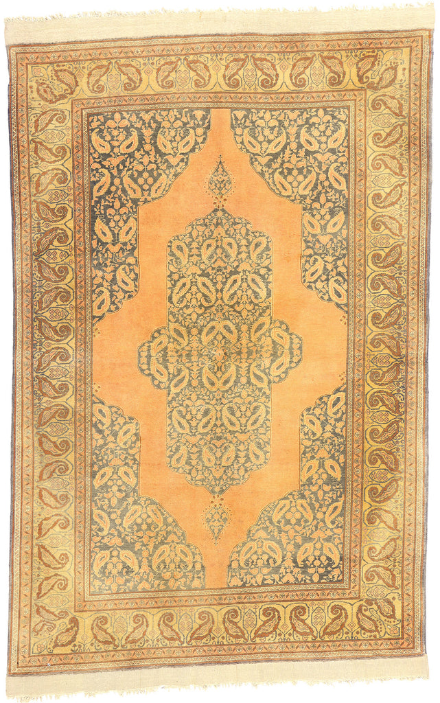 4 x 6 Antique Orange Persian Tabriz Rug 21678