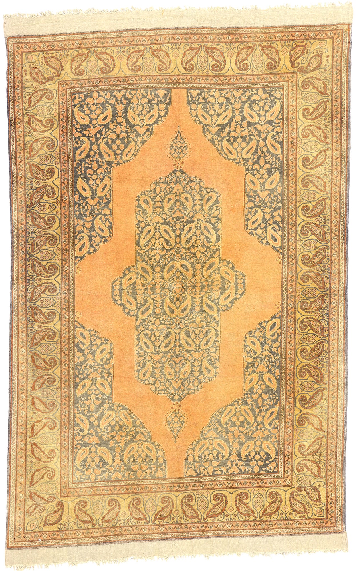 4 x 6 Antique Orange Persian Tabriz Rug 21678