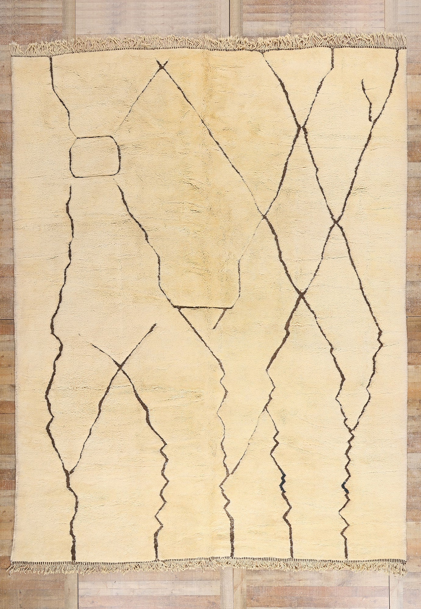 10 x 13 - Organic Modern Beni Mrirt Moroccan Rug - 21644