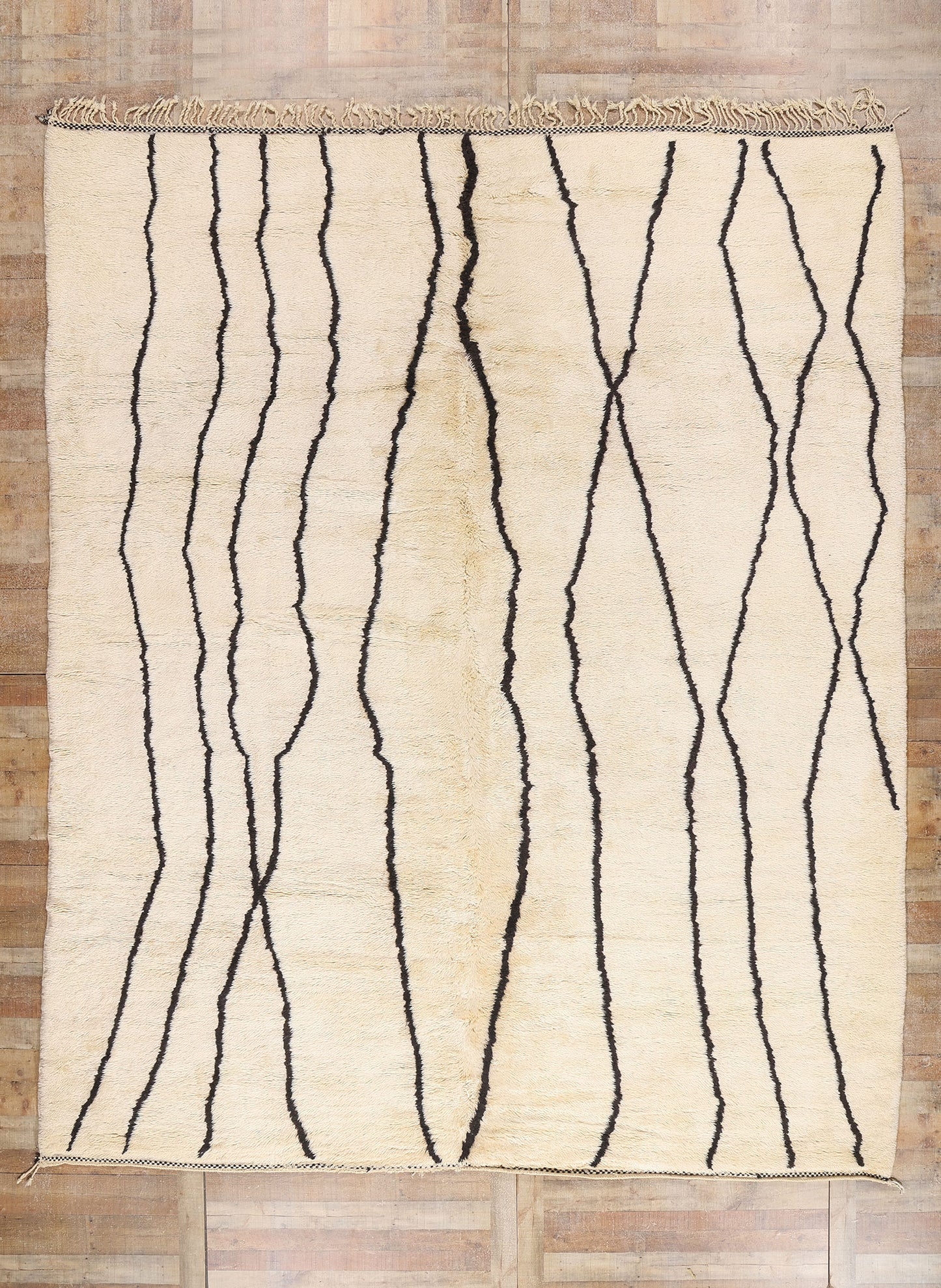 11 x 13 - Organic Modern Beni Mrirt Moroccan Rug - 21123