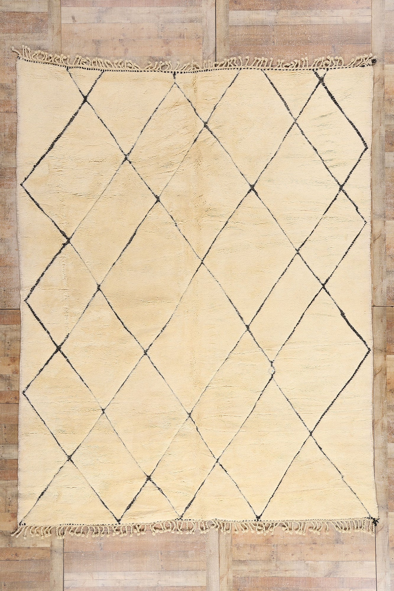 9 x 12 - Organic Modern Beni Mrirt Moroccan Rug - 21175