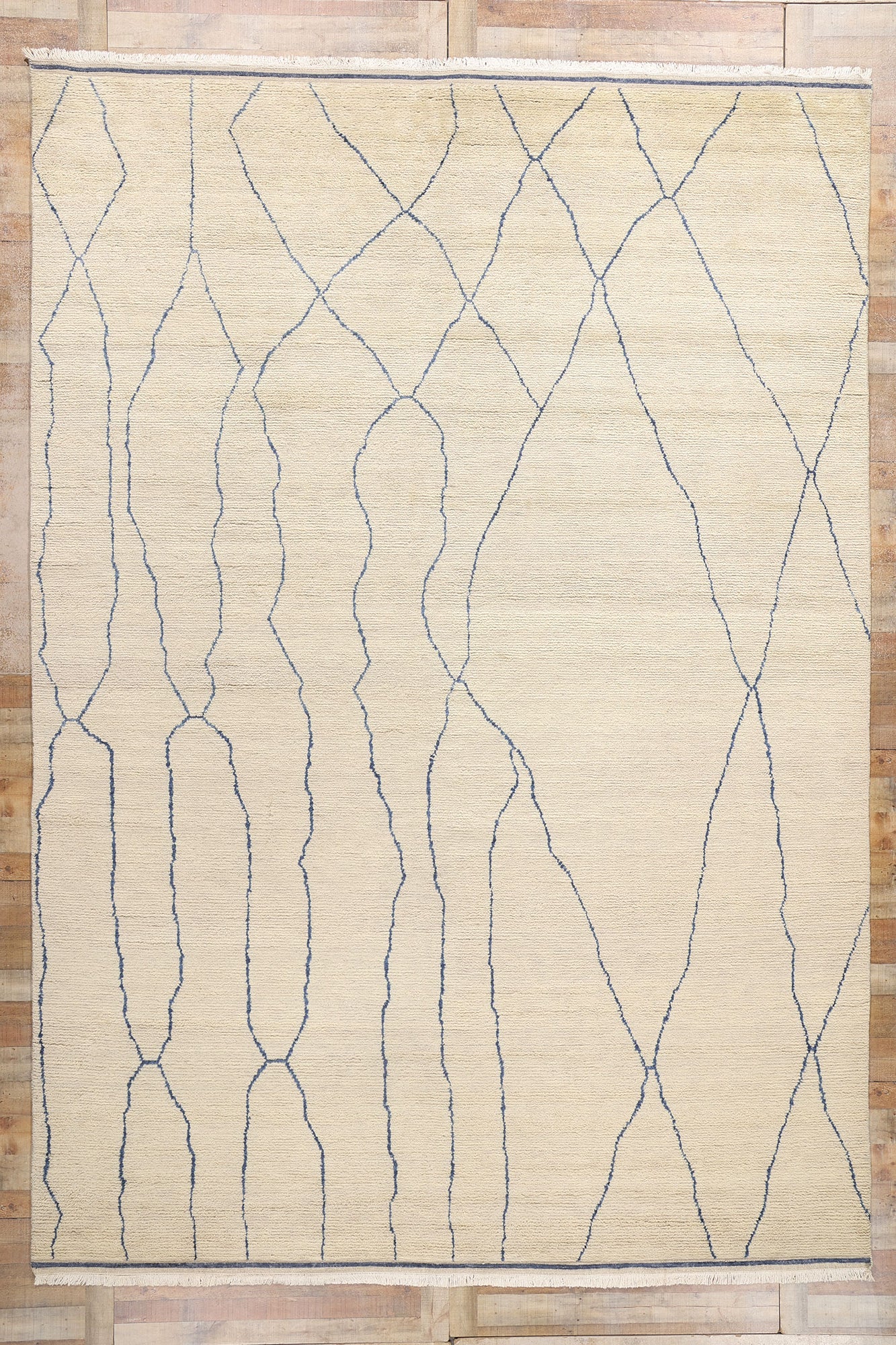 10 x 14 Rippled Silence Organic Modern Moroccan Rug 31281