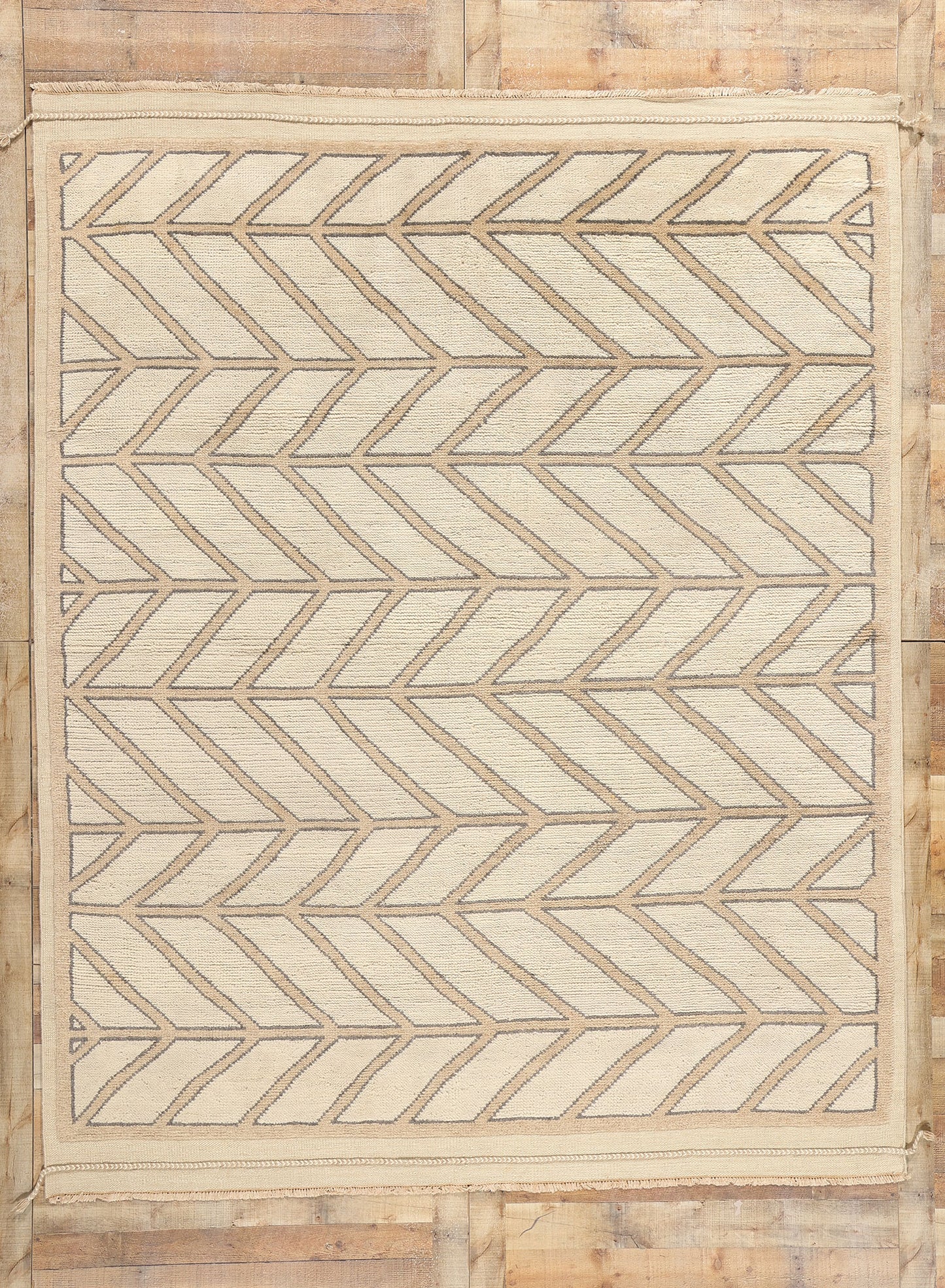 8 x 10 Organic Modern Desert Herringbone Moroccan Rug 31238