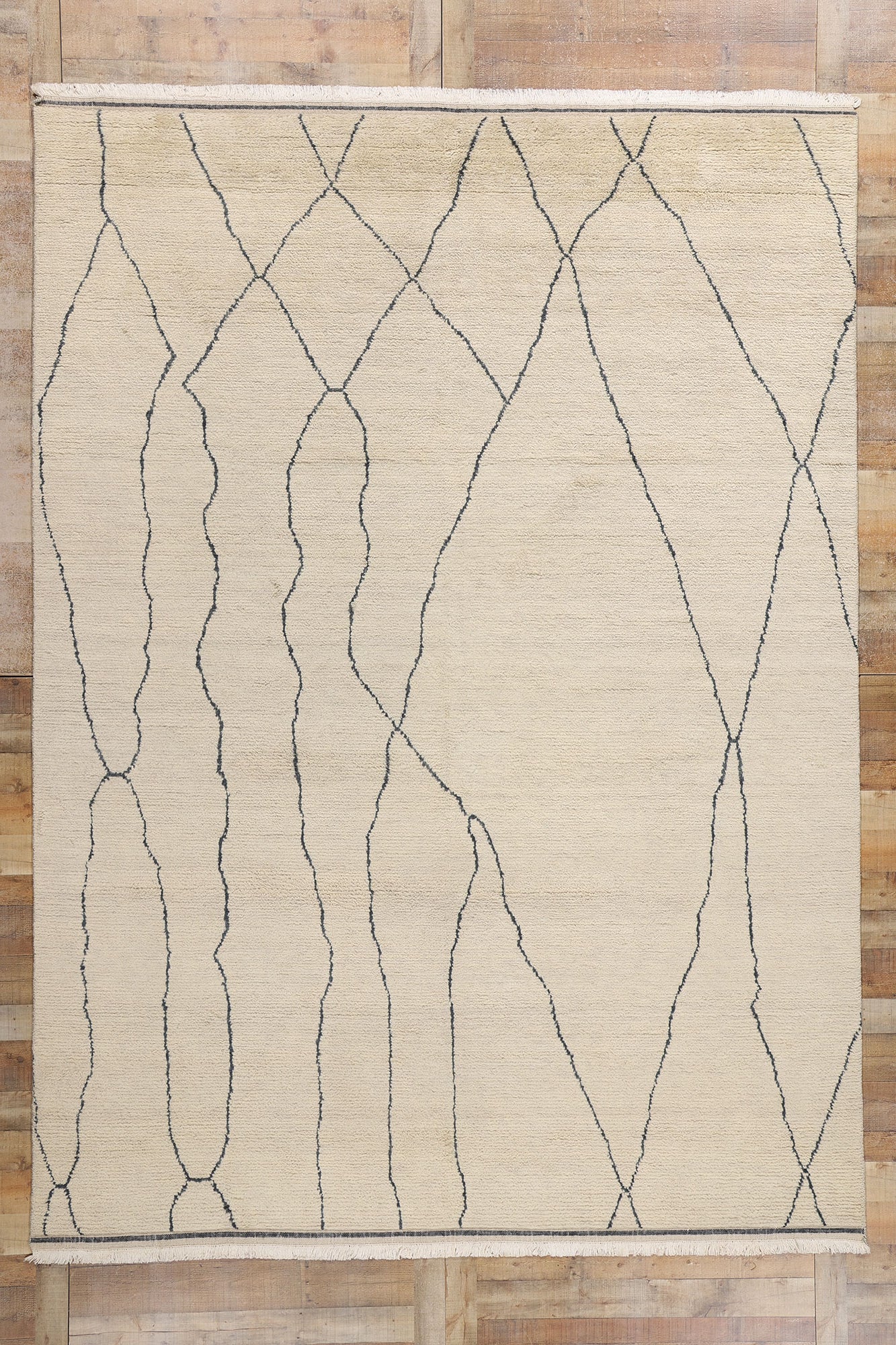 9 x 12 Rippled Silence Organic Modern Moroccan Rug 31292