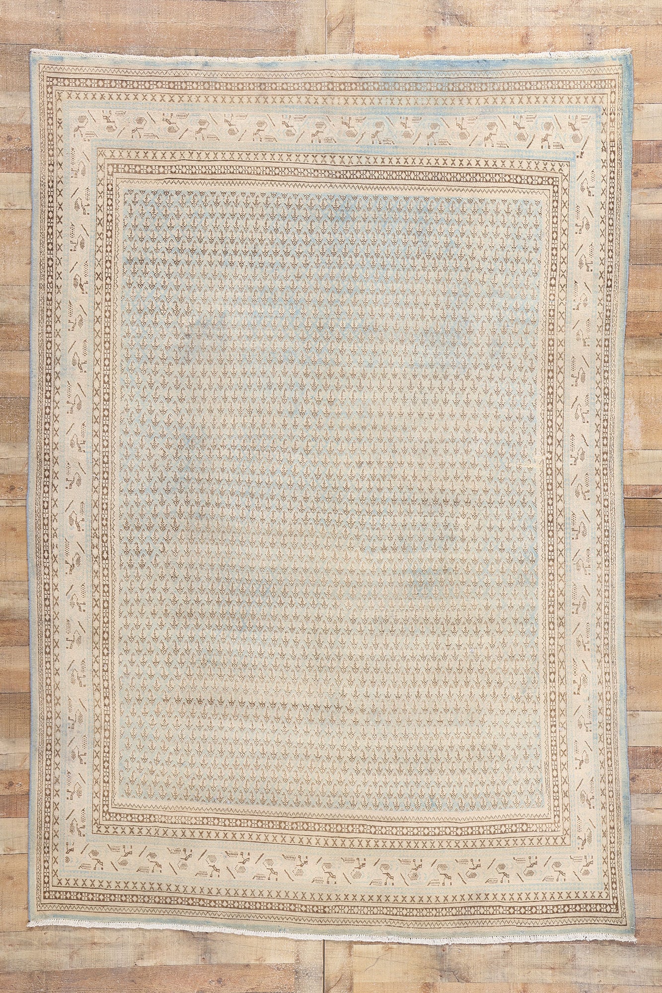 7 x 10 Vintage Persian Ardabil Rug 61309