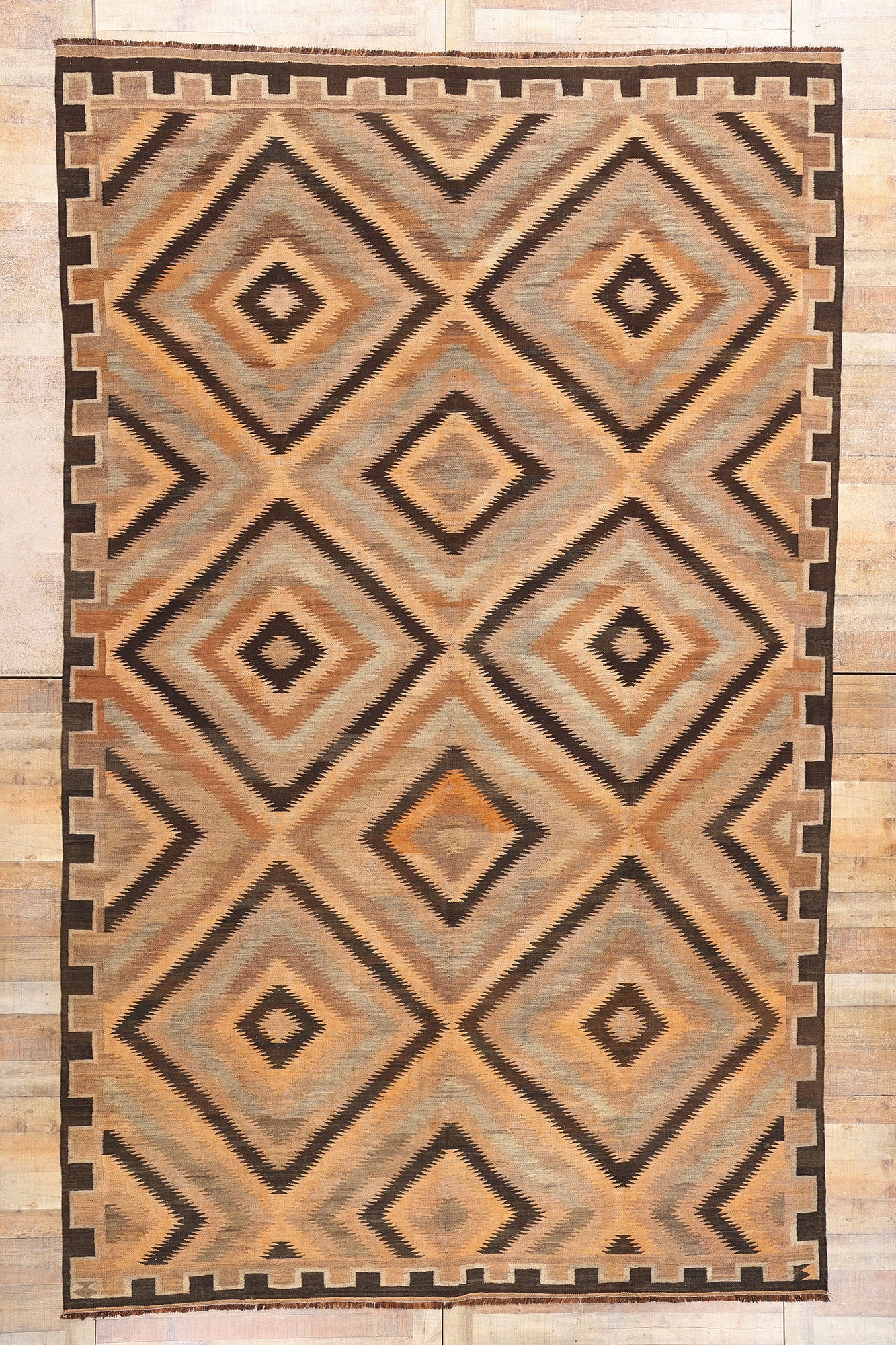 9 x 14 Vintage Persian Fars Kilim Rug 61307
