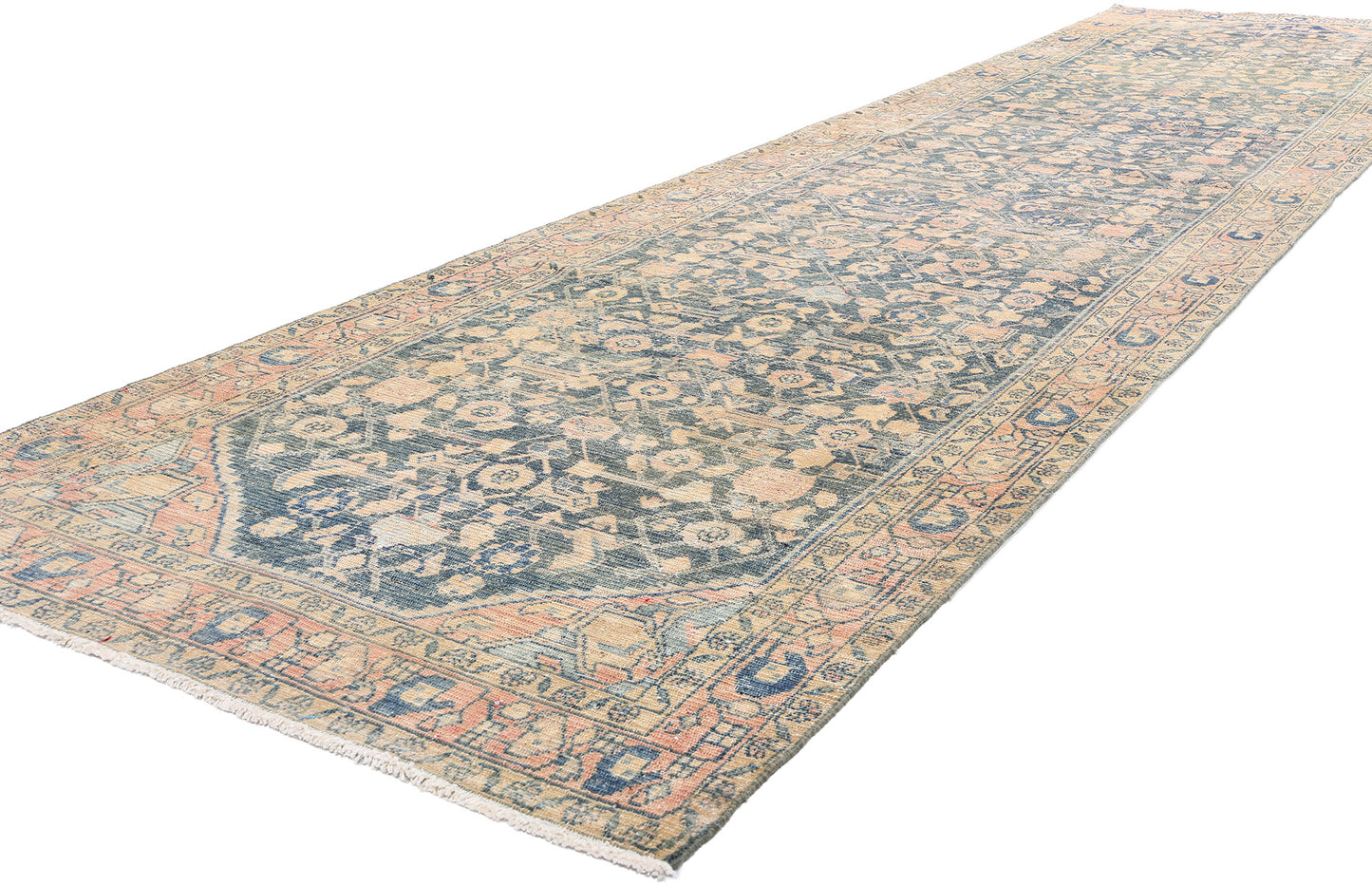 4 x 17 Antique Persian Hussainabad Hamadan Rug 61330