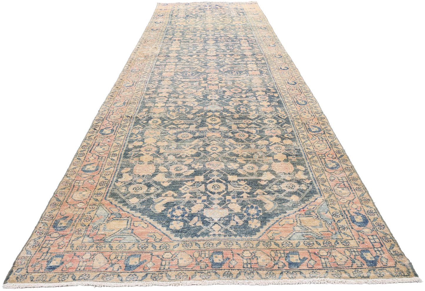 4 x 17 Antique Persian Hussainabad Hamadan Rug 61330