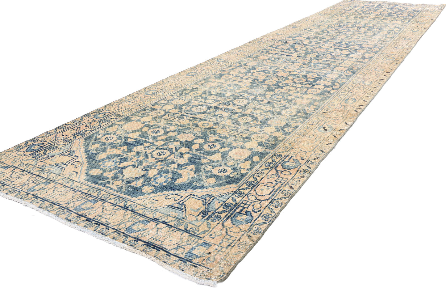 4 x 17 Antique Persian Hussainabad Hamadan Rug 61332
