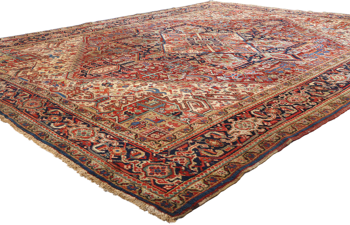 10 x 12 Antique Persian Heriz Rug 78967