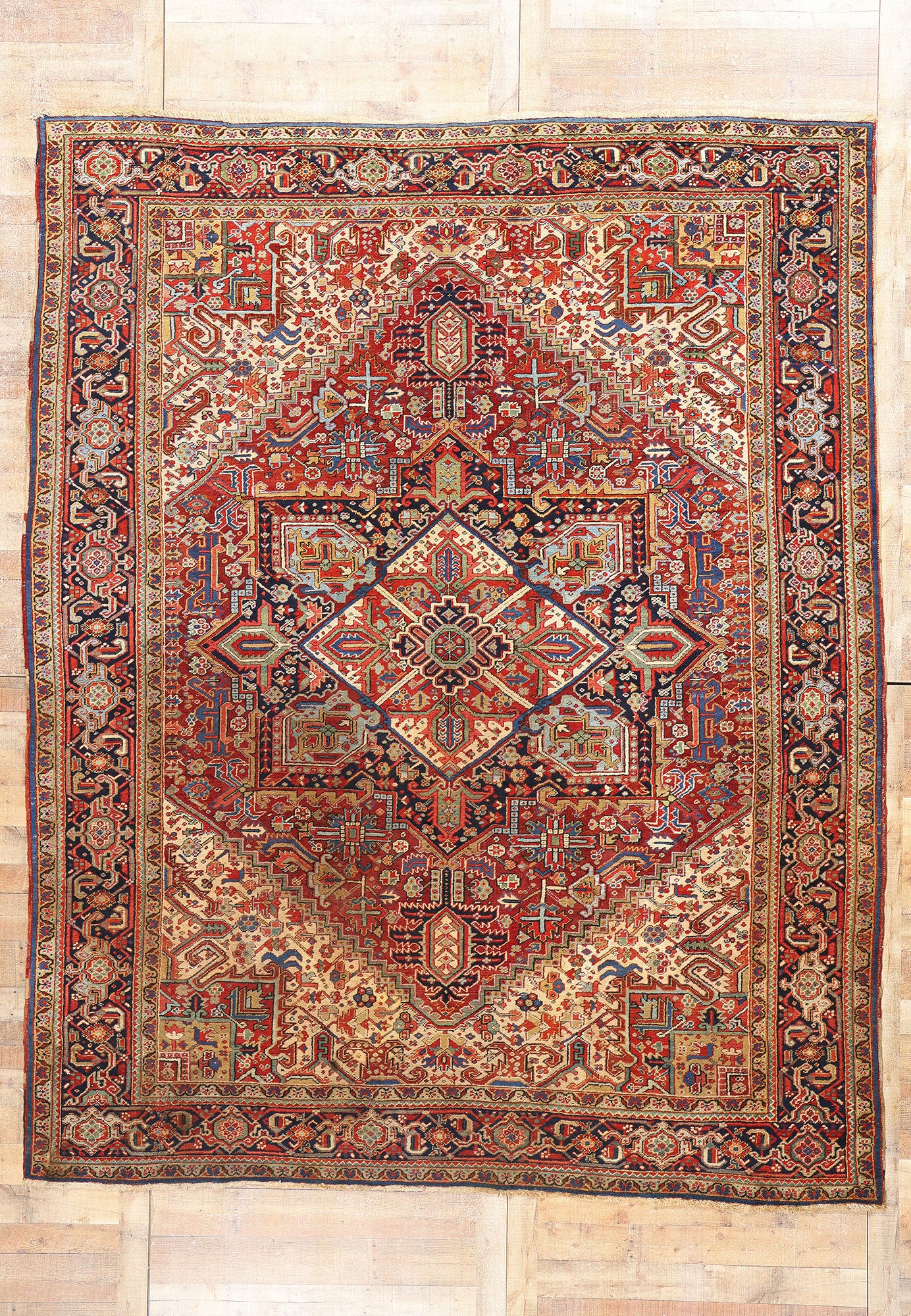 10 x 12 Antique Persian Heriz Rug 78967