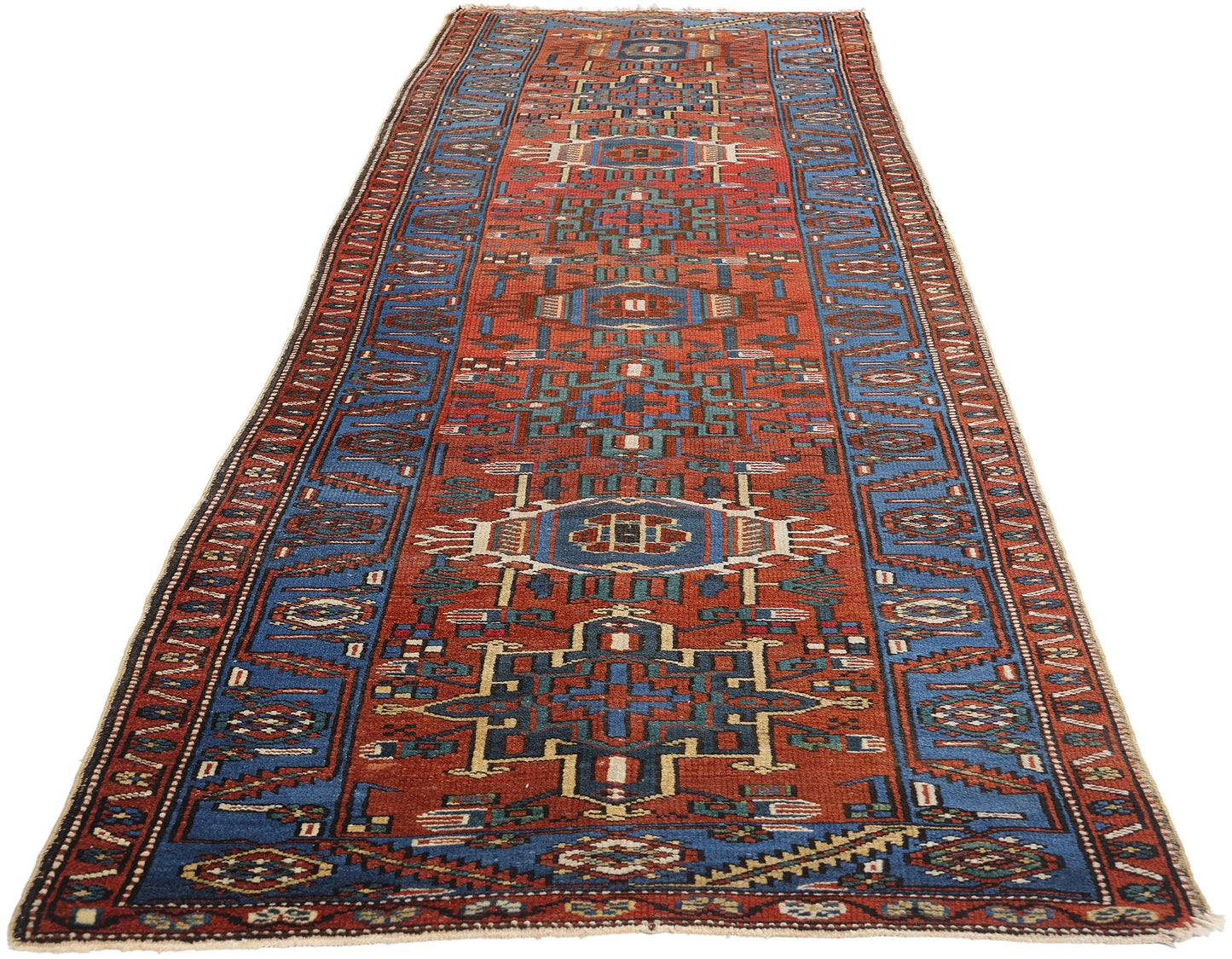3 x 10 Vintage Persian Karaja Heriz Rug 78955