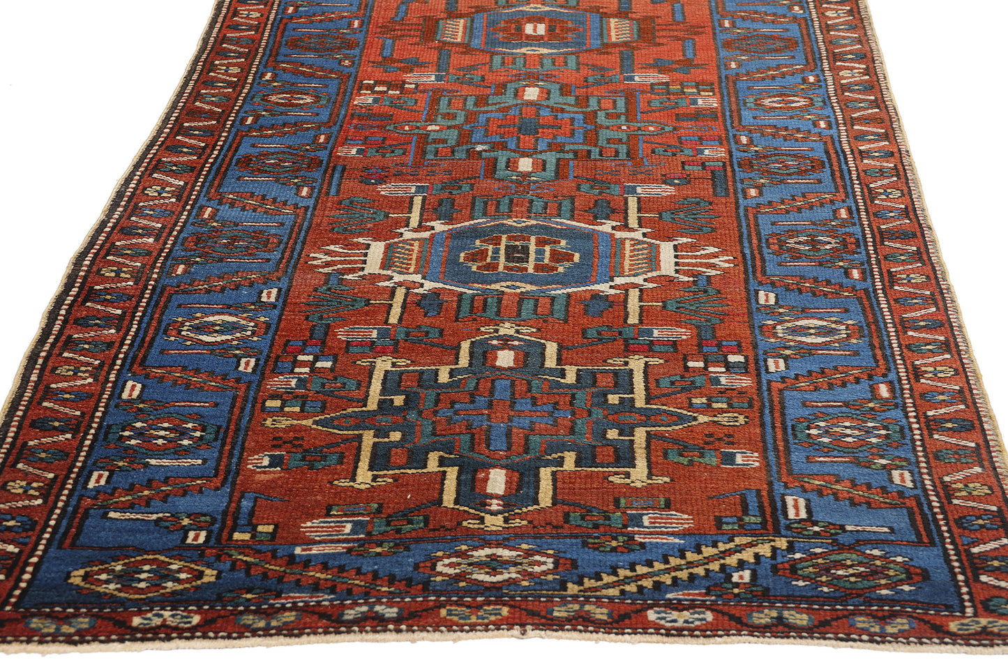 3 x 10 Vintage Persian Karaja Heriz Rug 78955
