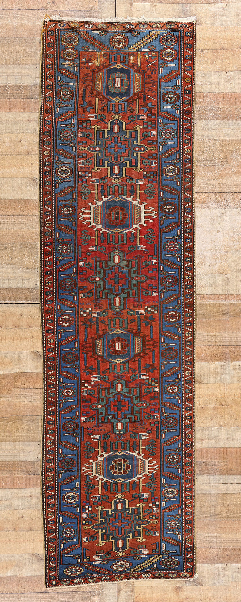 3 x 10 Vintage Persian Karaja Heriz Rug 78955