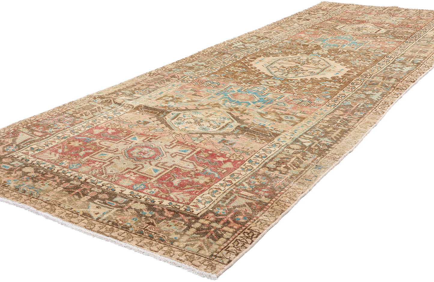 4 x 11 Vintage Persian Karaja Heriz Rug 61331