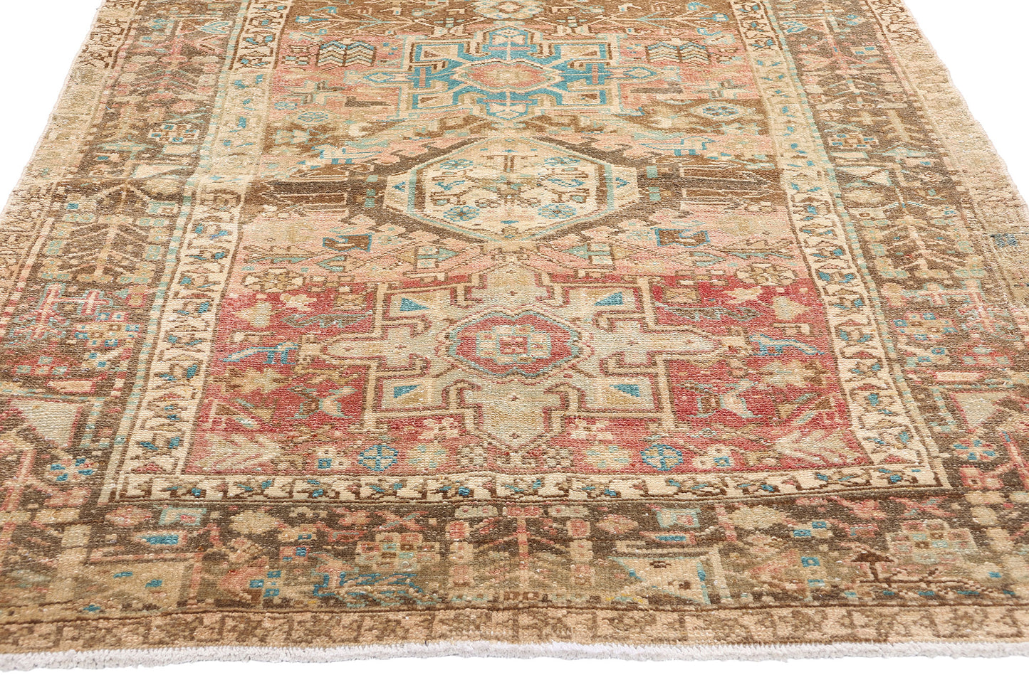 4 x 11 Vintage Persian Karaja Heriz Rug 61331
